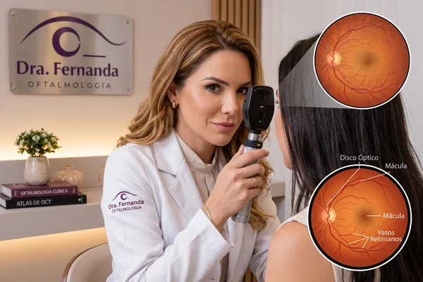 Mapeamento anatômico da retina e nervo óptico sob exame de fundo de olho